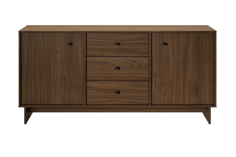 Kommode Yorvi Walnuss Villa 176,4 × 83,8 × 40 cm mit 2 Türen und 3 Schubladen