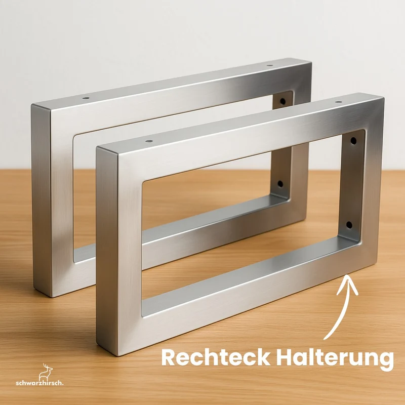 Waschtisch aus Eiche mit gerader Kante | Wandhalterung Rechteck