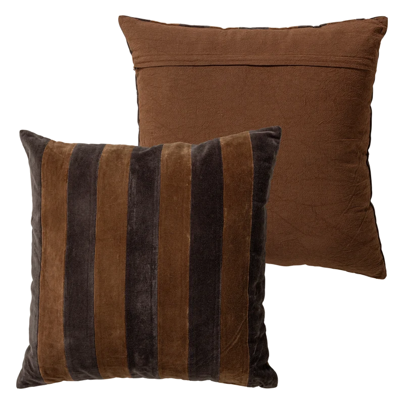 Rela kissen velvet braun/ecru - 4er-Set