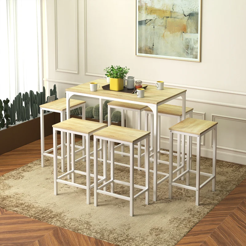 FAIRMAN 4-Person Retro Bar Set - White OAK Grain