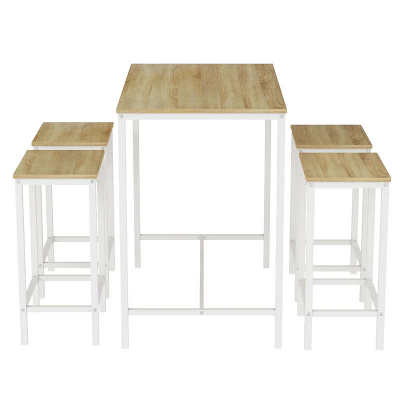FAIRMAN 4-Person Retro Bar Set - White OAK Grain