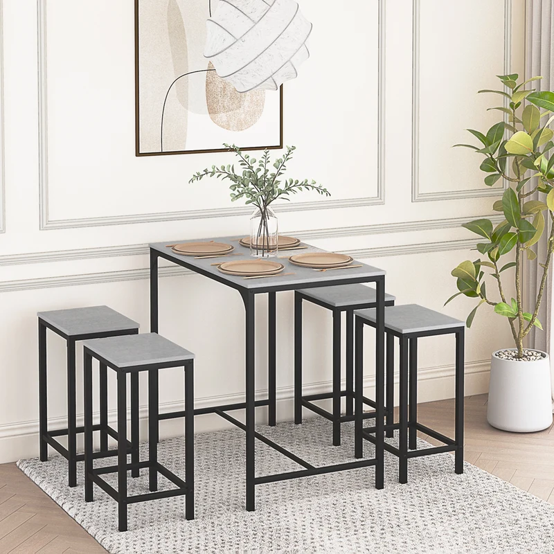 FAIRMAN Retro-Barset für 4 Personen – graues Marmormuster