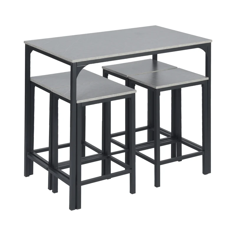 FAIRMAN Retro-Barset für 4 Personen – graues Marmormuster