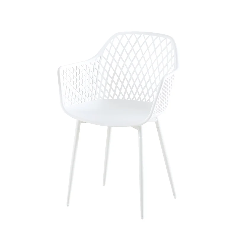 ROME Hollow Arm Chair (6er-Set) – Schwarz/Weiß