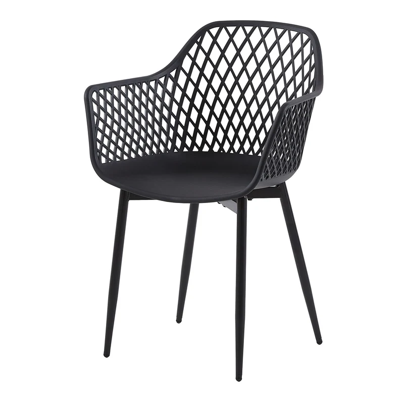 ROME Hollow Arm Chair (6er-Set) – Schwarz/Weiß