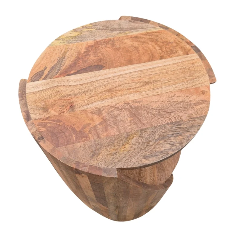Massivholz Beistelltisch KITAR-D 55cm Mangoholz natural Handmade