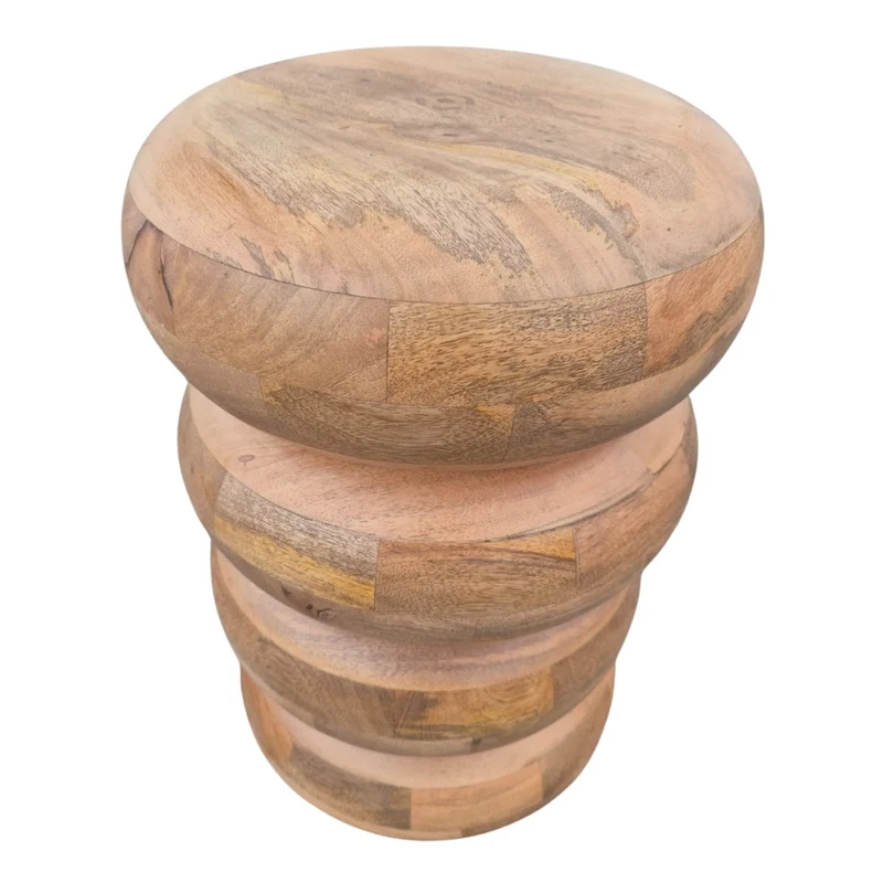 Massivholz Beistelltisch KITAR-A 50cm Mangoholz natural Handmade