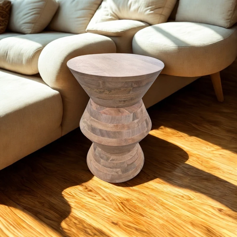 Massivholz Beistelltisch KITAR-B 50cm Mangoholz natural Handmade
