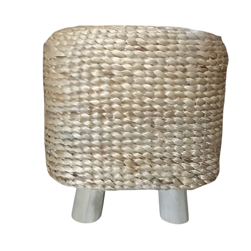 Wasserhyazinth Teakholz Sitzbank AMSTERDAM 80cm natural Unikat