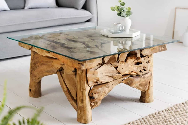 Handgefertigter Teak Couchtisch SEASIDE 60x60cm Unikat