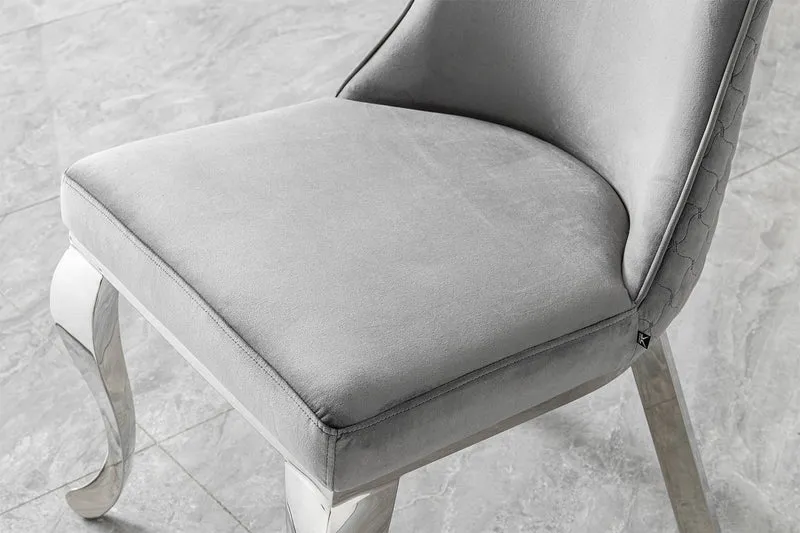 KAWOLA Esszimmerstuhl SELENA Barock Velvet grau