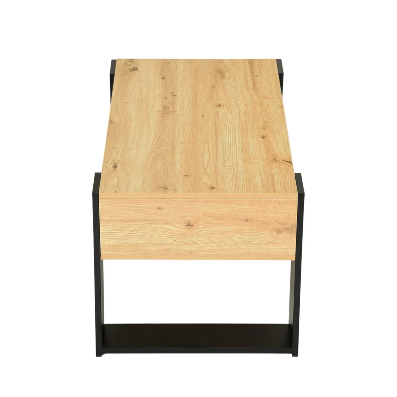 Couchtisch mit Regalen, Goldene Eiche - OWENS
