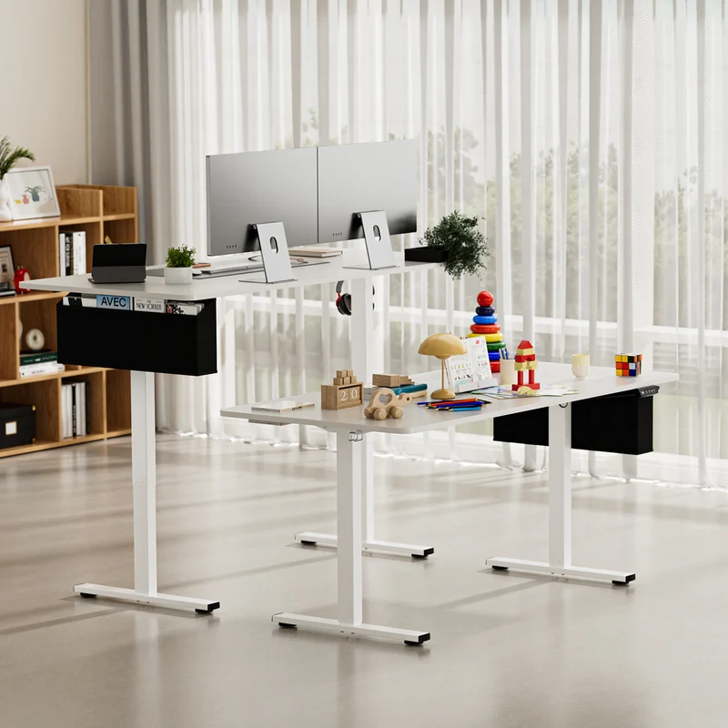 Elektrisch höhenverstellbarer Schreibtisch 160 x 75 cm, weiß-DUMONT