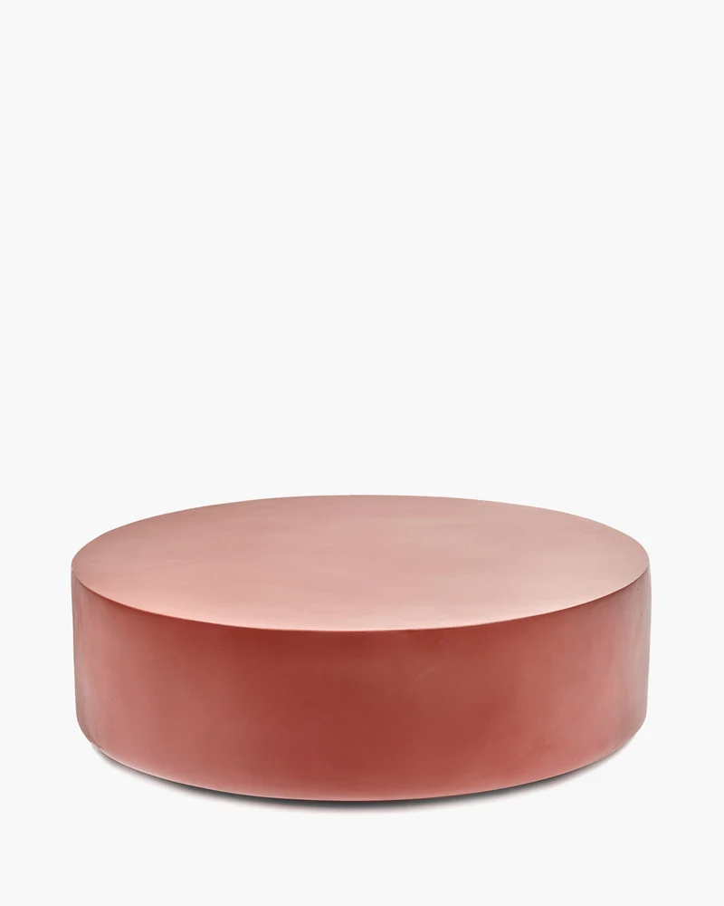 Round coffee table fiber red Pawn