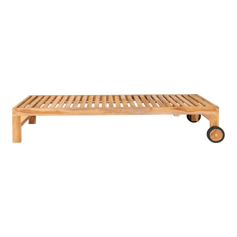 Teak Sonnenliege LUKA 200cm mit Rollen – verstellbar Gartenliege
