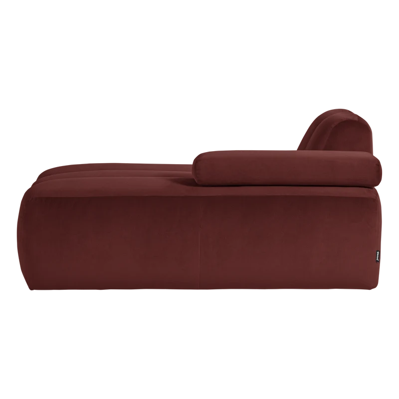 Mojo chaise longue element rechts samt kastanie braun