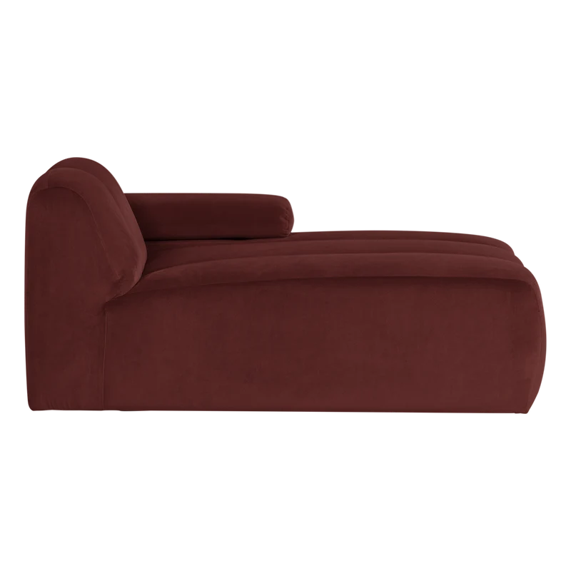Mojo chaise longue element rechts samt kastanie braun