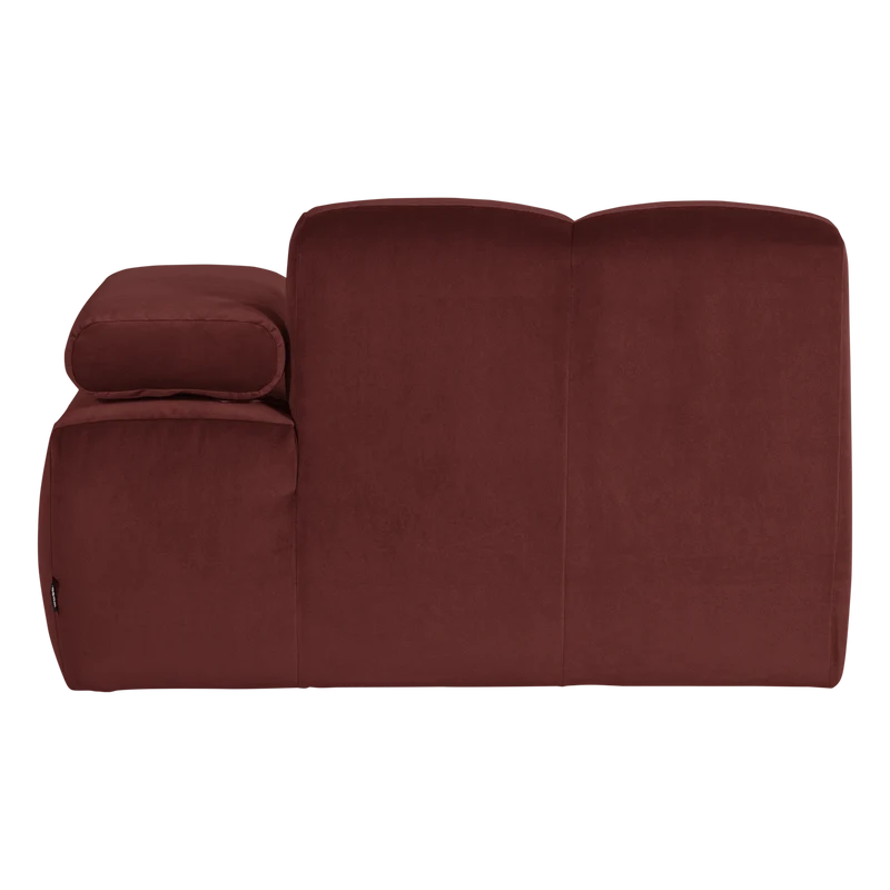 Mojo chaise longue element rechts samt kastanie braun
