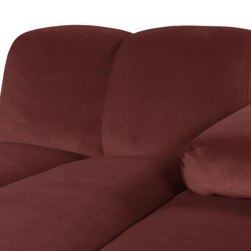 Mojo chaise longue element rechts samt kastanie braun