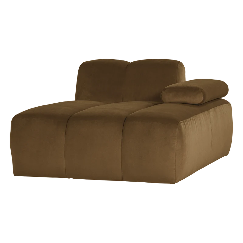 Mojo chaise longue element rechts samt honiggelb