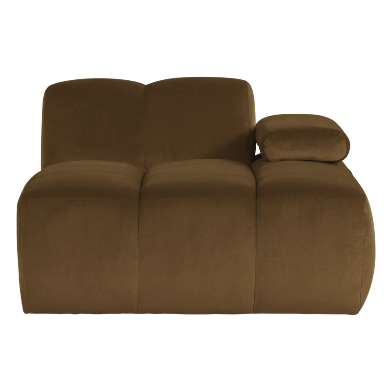 Mojo chaise longue element rechts samt honiggelb