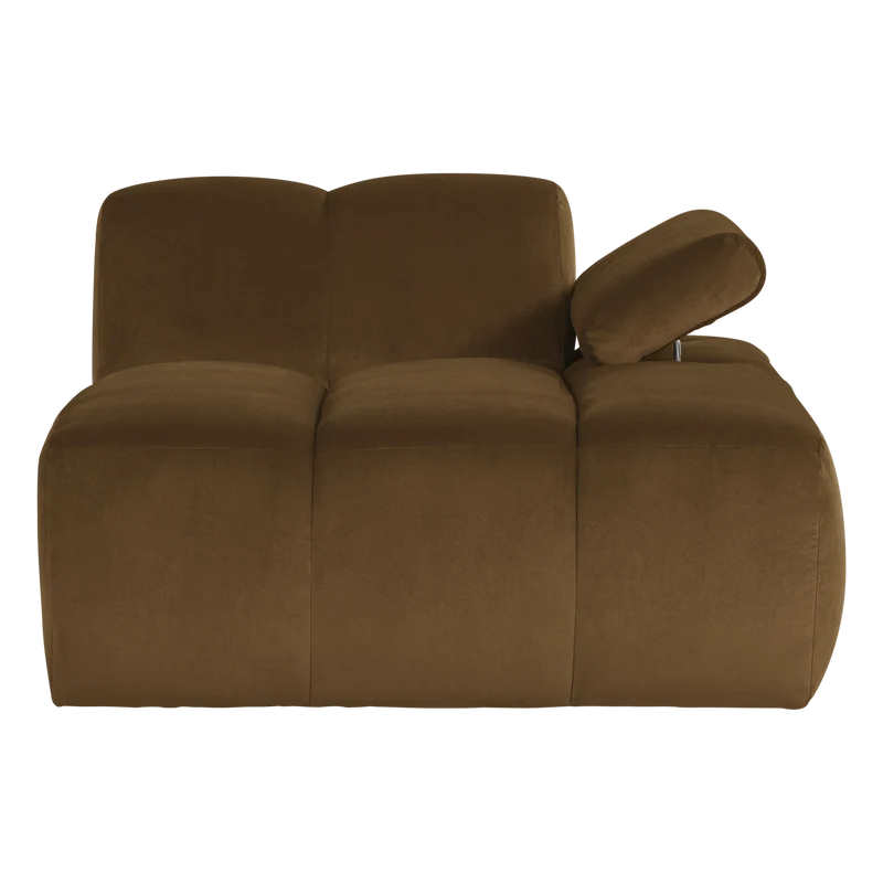 Mojo chaise longue element rechts samt honiggelb