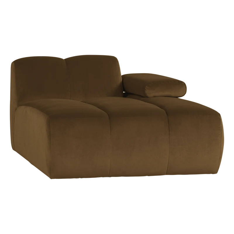 Mojo chaise longue element rechts samt honiggelb