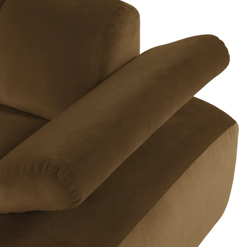 Mojo chaise longue element rechts samt honiggelb