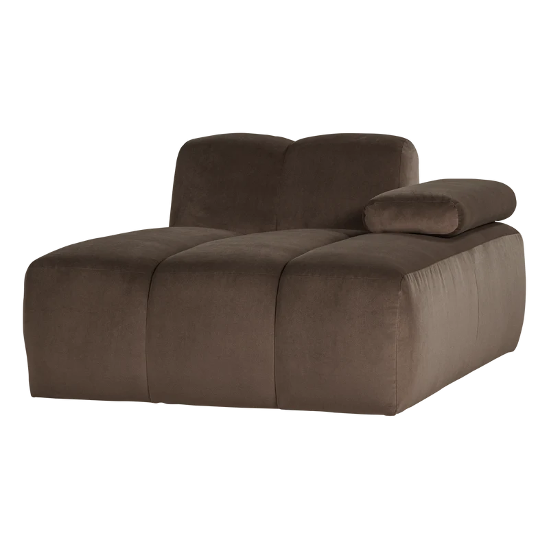 Mojo chaise longue element rechts samt braun