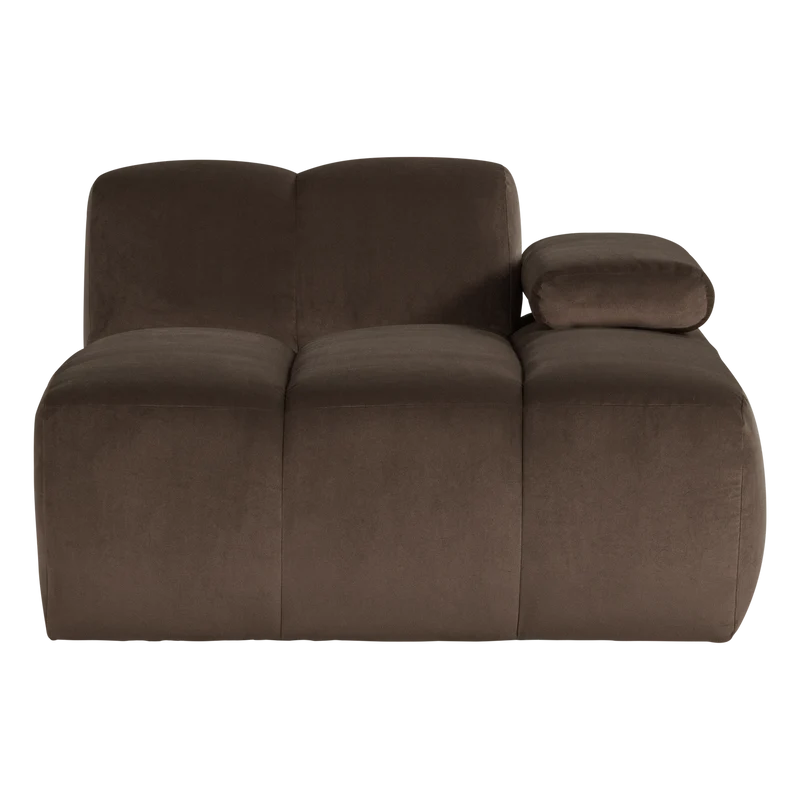 Mojo chaise longue element rechts samt braun