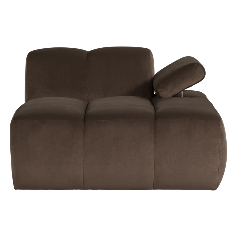 Mojo chaise longue element rechts samt braun