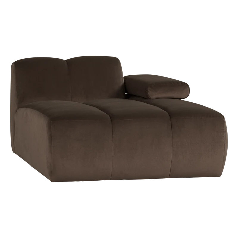 Mojo chaise longue element rechts samt braun