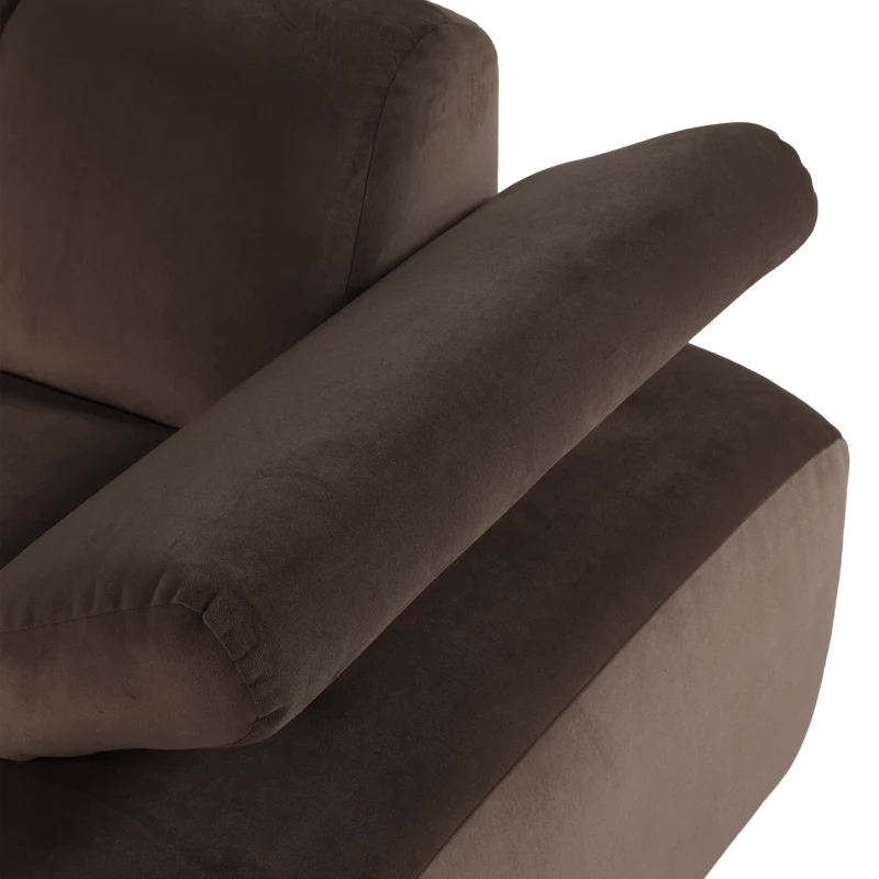 Mojo chaise longue element rechts samt braun