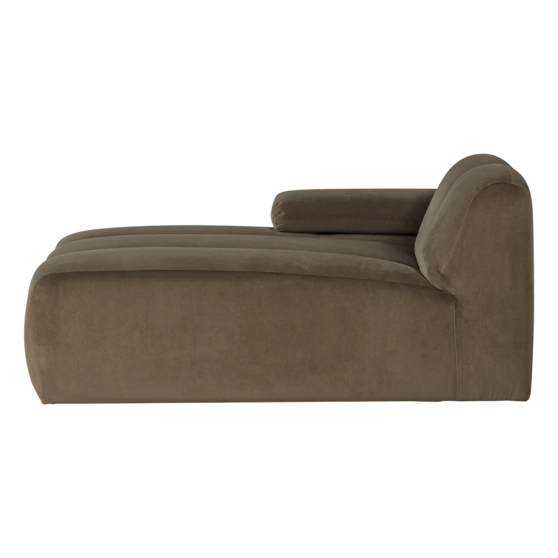 Mojo chaise longue element links samt kastanie taupe