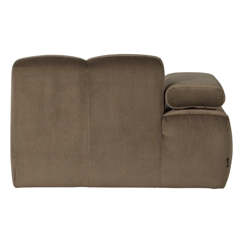 Mojo chaise longue element links samt kastanie taupe