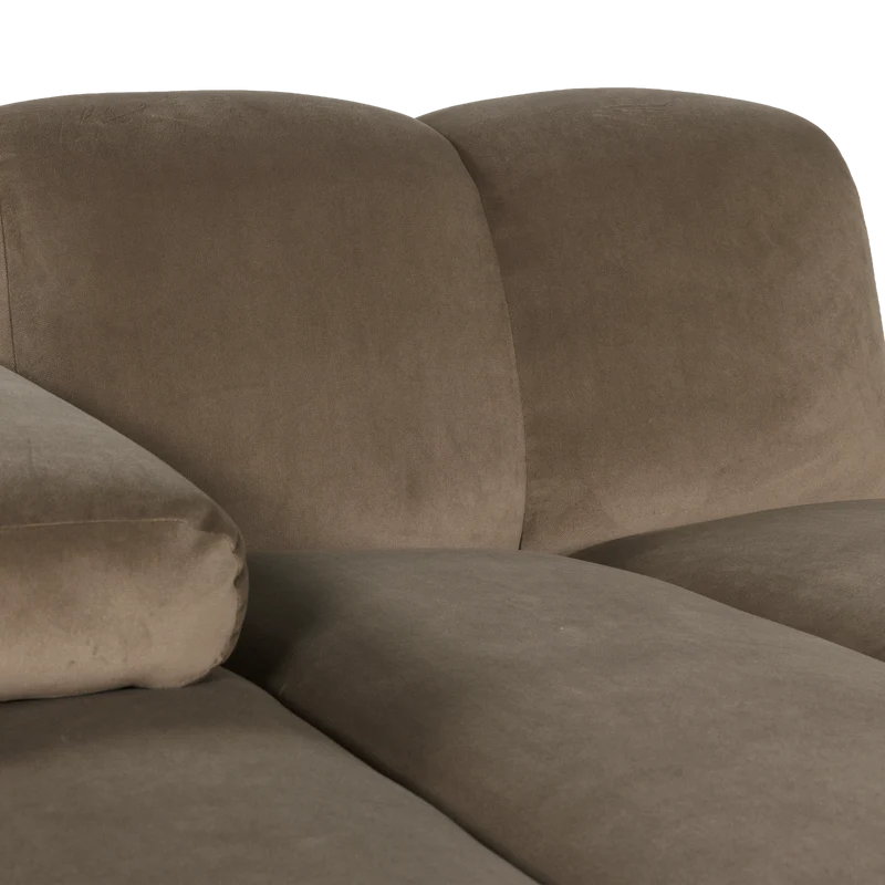 Mojo chaise longue element links samt kastanie taupe