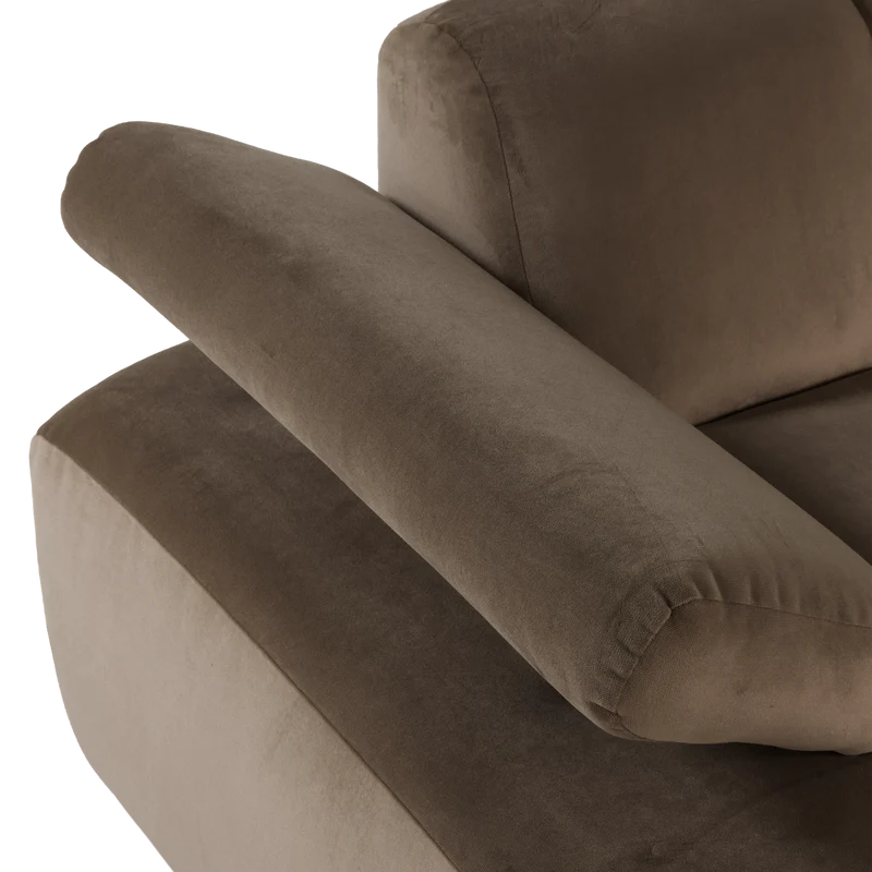 Mojo chaise longue element links samt kastanie taupe