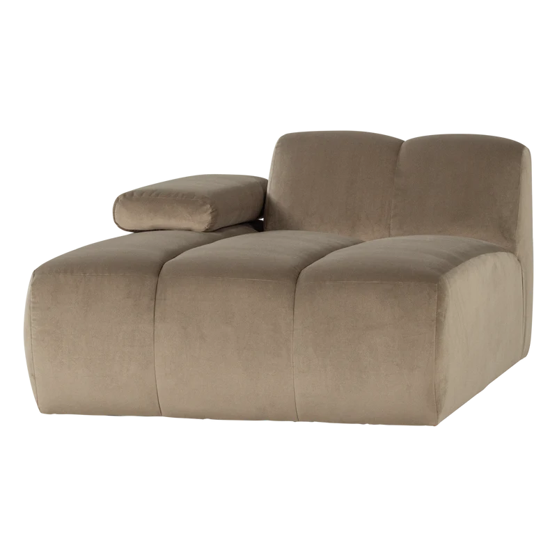 Mojo chaise longue element links samt kastanie khaki