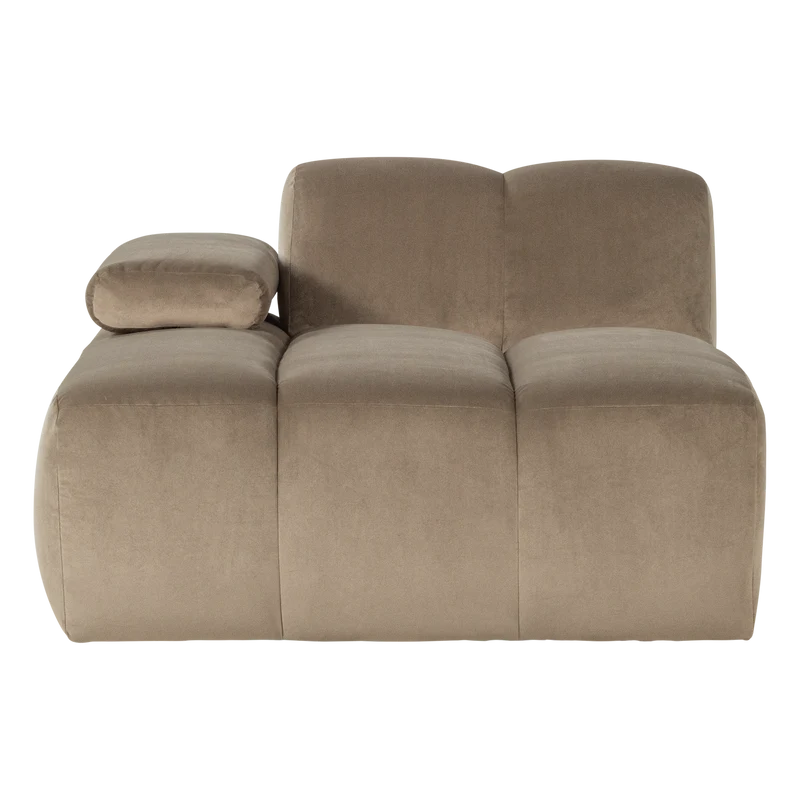 Mojo chaise longue element links samt kastanie khaki