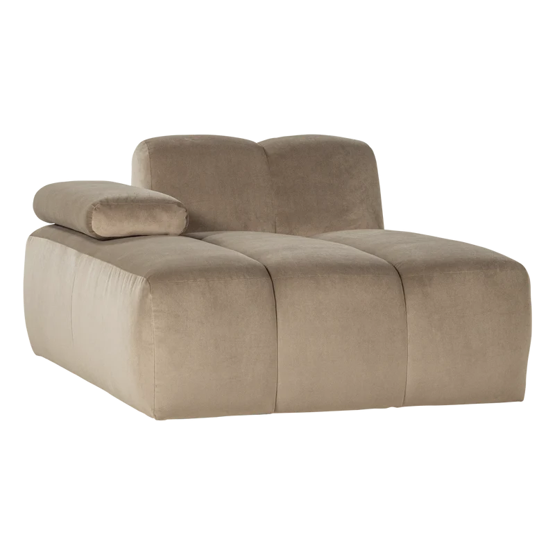 Mojo chaise longue element links samt kastanie khaki
