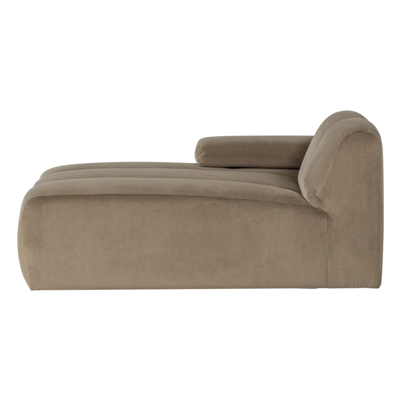 Mojo chaise longue element links samt kastanie khaki