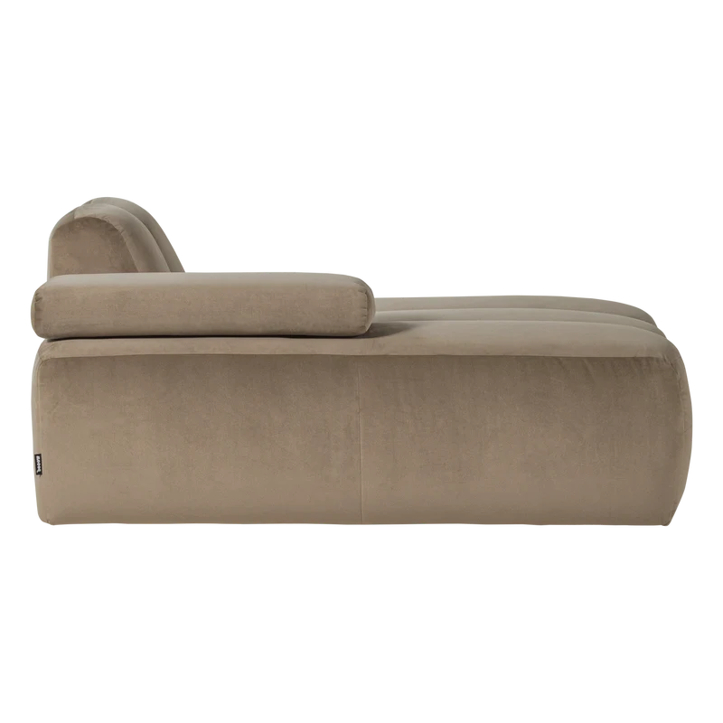 Mojo chaise longue element links samt kastanie khaki