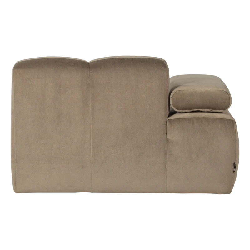 Mojo chaise longue element links samt kastanie khaki