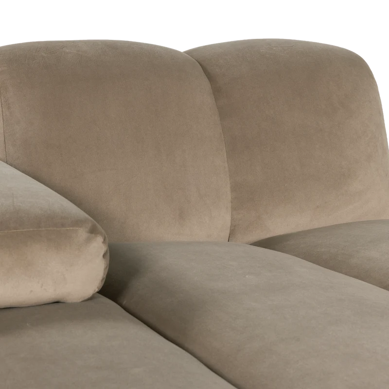 Mojo chaise longue element links samt kastanie khaki