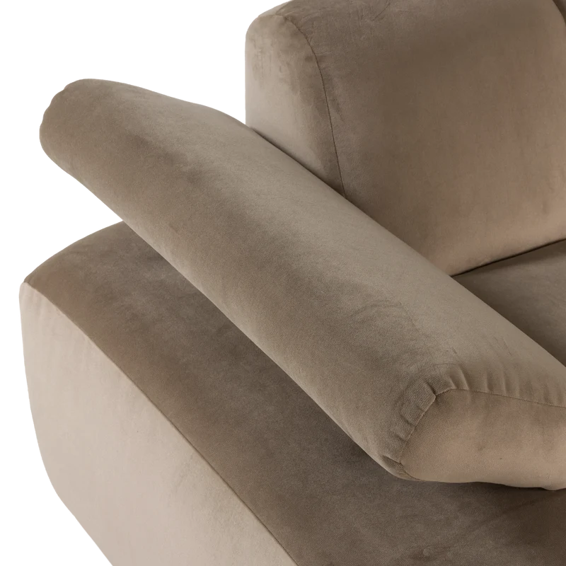 Mojo chaise longue element links samt kastanie khaki