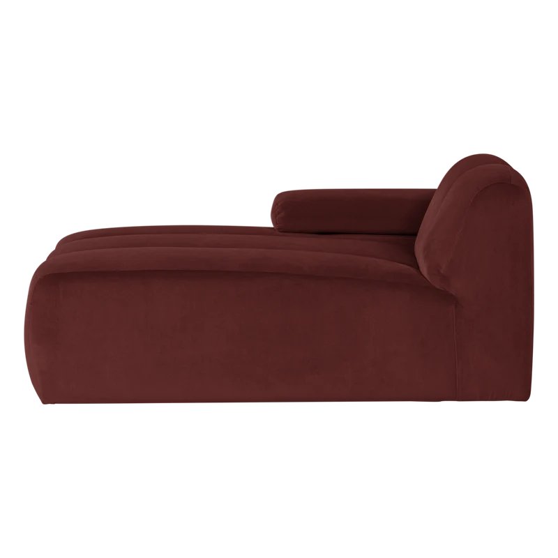 Mojo chaise longue element links samt kastanie braun