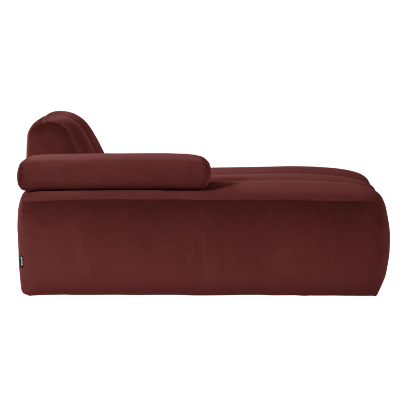 Mojo chaise longue element links samt kastanie braun