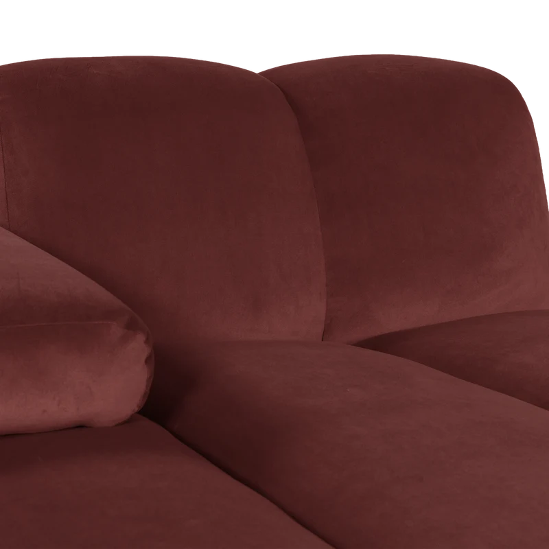 Mojo chaise longue element links samt kastanie braun