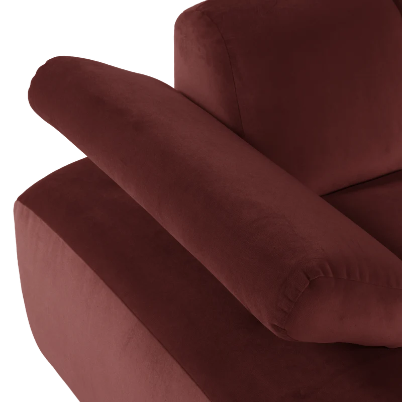Mojo chaise longue element links samt kastanie braun