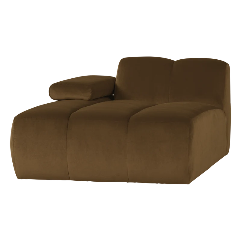 Mojo chaise longue element links samt honinggelb